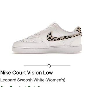 Nike Leopard Court Vision low Sneakers size 9 good condition
